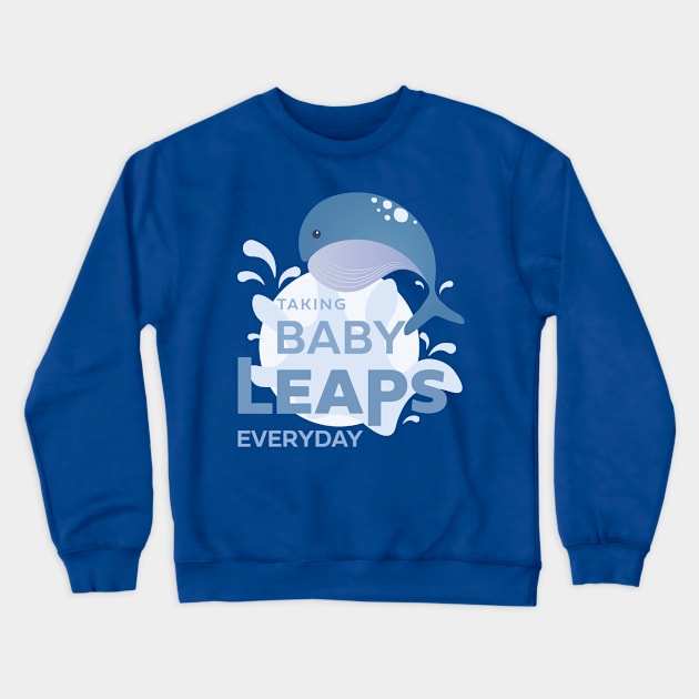 Baby Whale Leaps Crewneck Sweatshirt by iamKaye